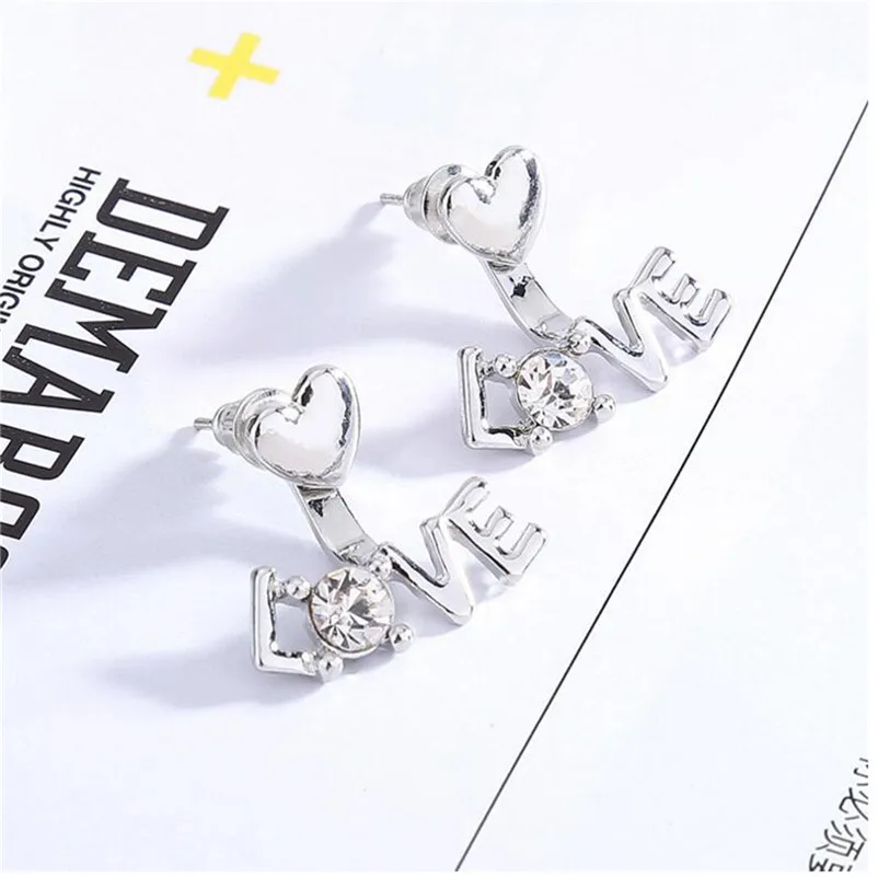 2019 модные серьги-гвоздики для женщин с надписью LOVE висячие из сплава цирконием