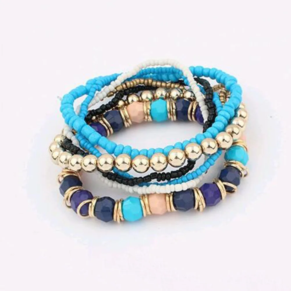 2016 богемные летние ювелирные изделия MutiLayer Бусы Браслеты и браслеты для женщин