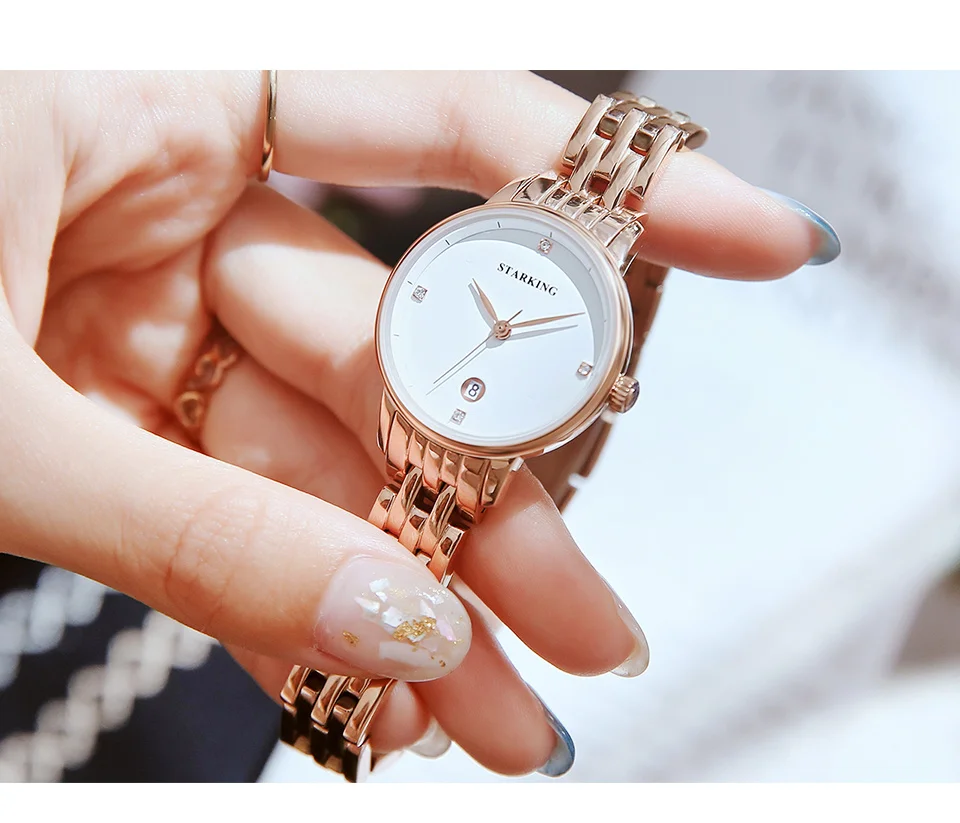 STARKING Роскошные модные женские часы из нержавеющей стали Relojes Mujer платье женские часы кварцевые наручные часы Новинка