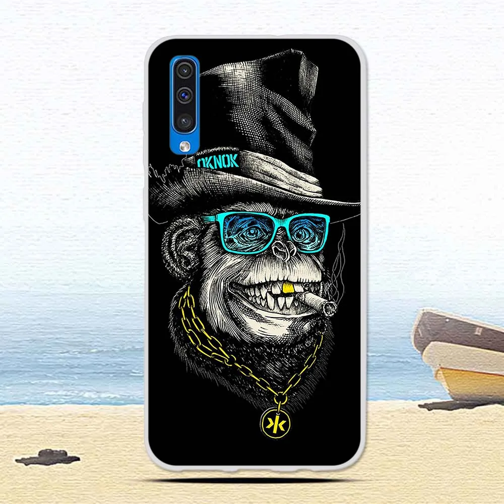 Чехол для Samsung Galaxy A50 A 50 цветной защитный чехол с принтом кота Мягкие силиконовые