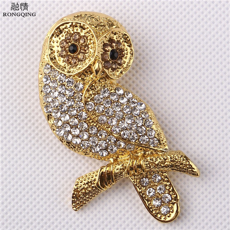 3 шт./лот Винтажная брошь в виде совы корсаж зажим для шарфа антикварный кристалл