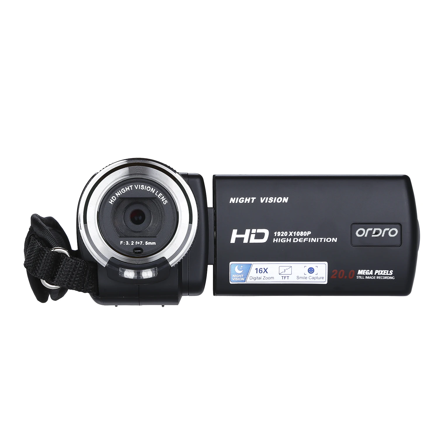 ORDRO видеокамера full hd 1080P видеокамера 4 k 16x зум camescope filmadoras DVR IR ночное видение camaras fotograficas digitales