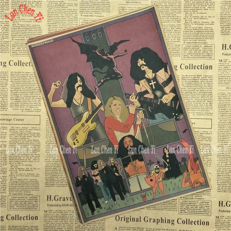 BLACK SABBATH Ностальгия Ретро Рок-Группа Музыка плакат печать рисунок ядро декоративная живопись - Цвет: Бургундия
