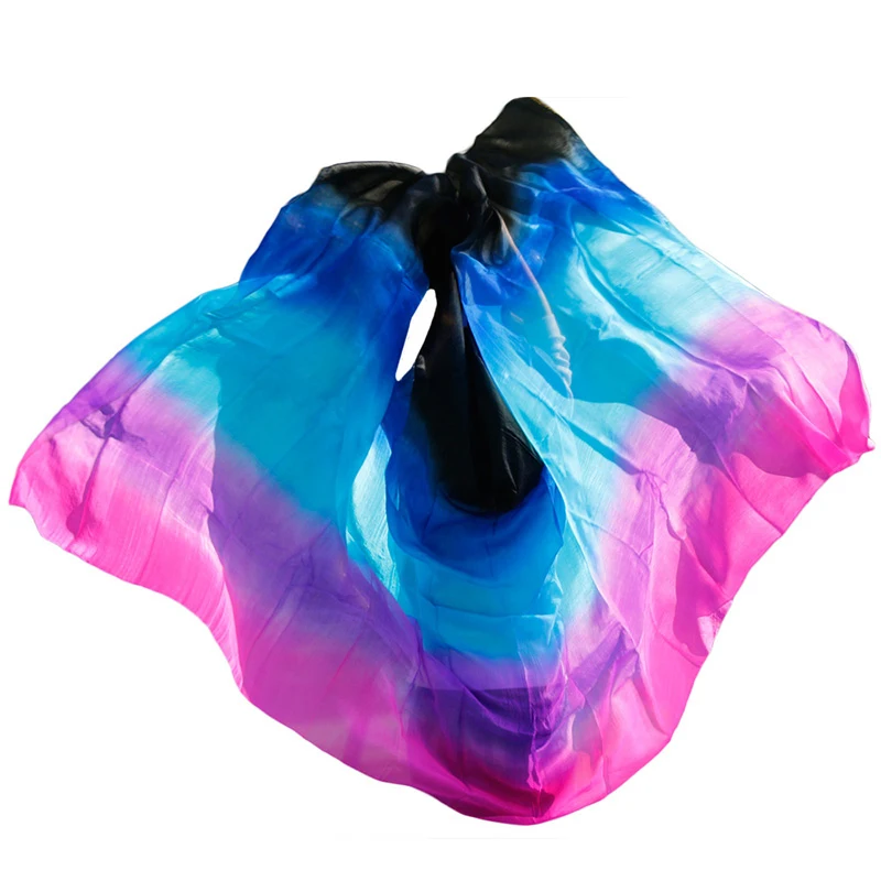 Tie-dye реквизит для выступлений шелковая вуаль для взрослых танец живота шелковая вуаль 3-7 цветная вуаль танец живота практика шелковая вуаль 250/270*114 см - Цвет: NO.5