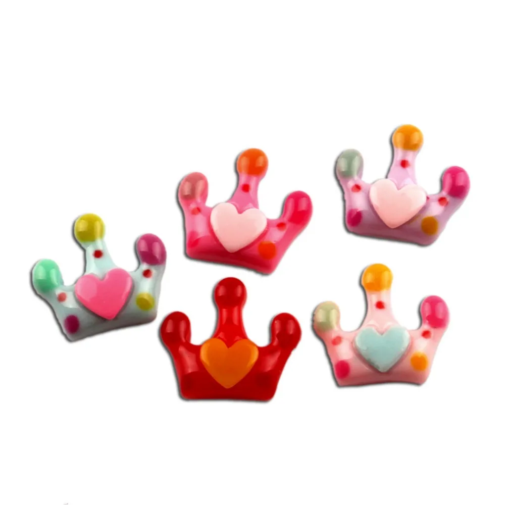 

50 шт. смешанные каучуковые короны украшения ремесла бусины с плоским основанием Кабошон Скрапбукинг для украшений Kawaii Diy аксессуары