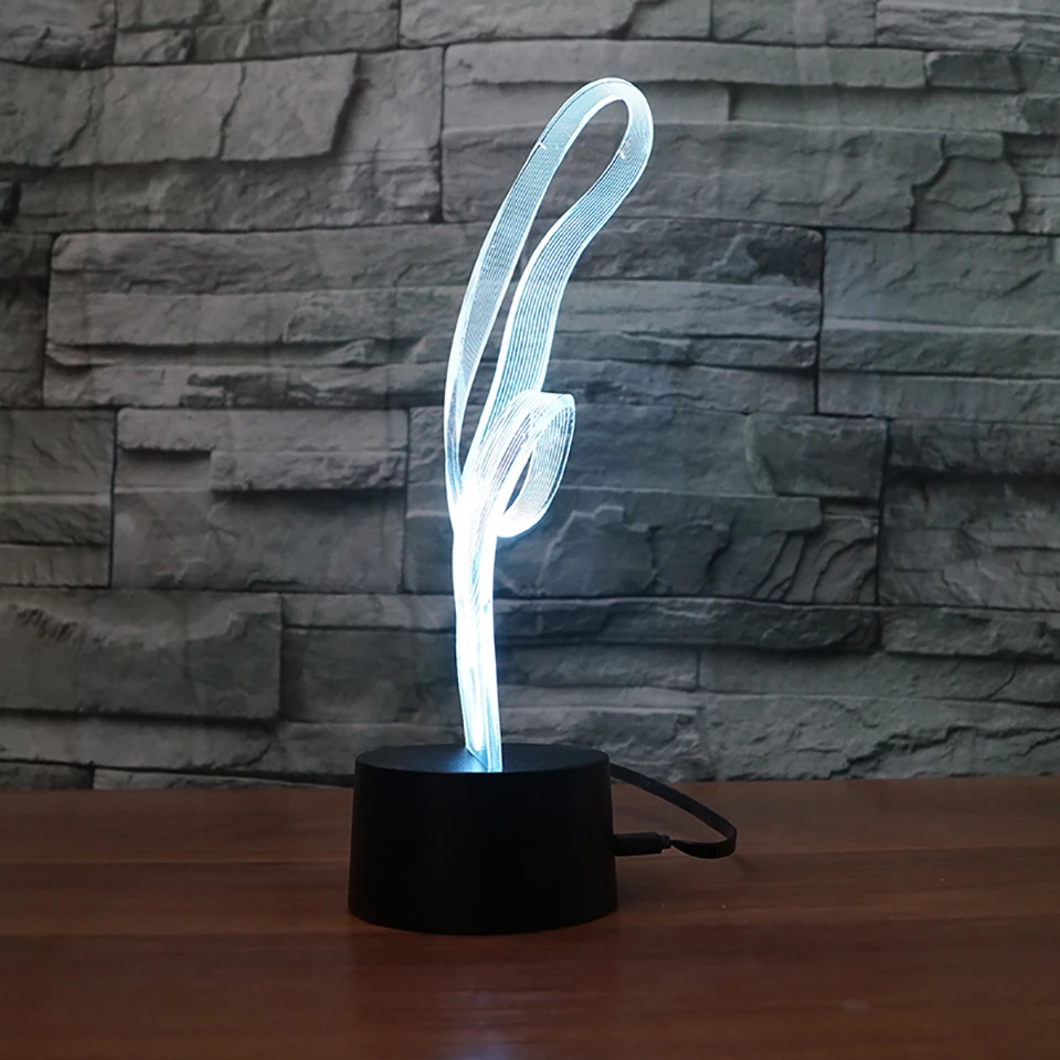 Модный ночной Светильник в форме ноты с USB интерфейсом 7 цветов светодиодная