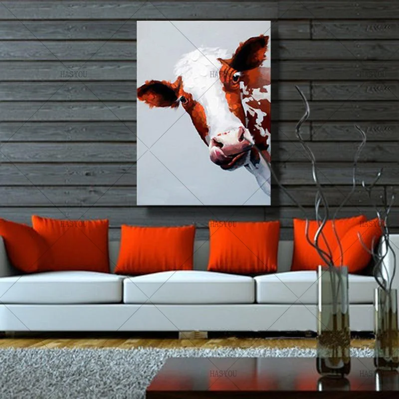 Домашний декор HASYOU картины ручной работы абстрактные животные холст искусство