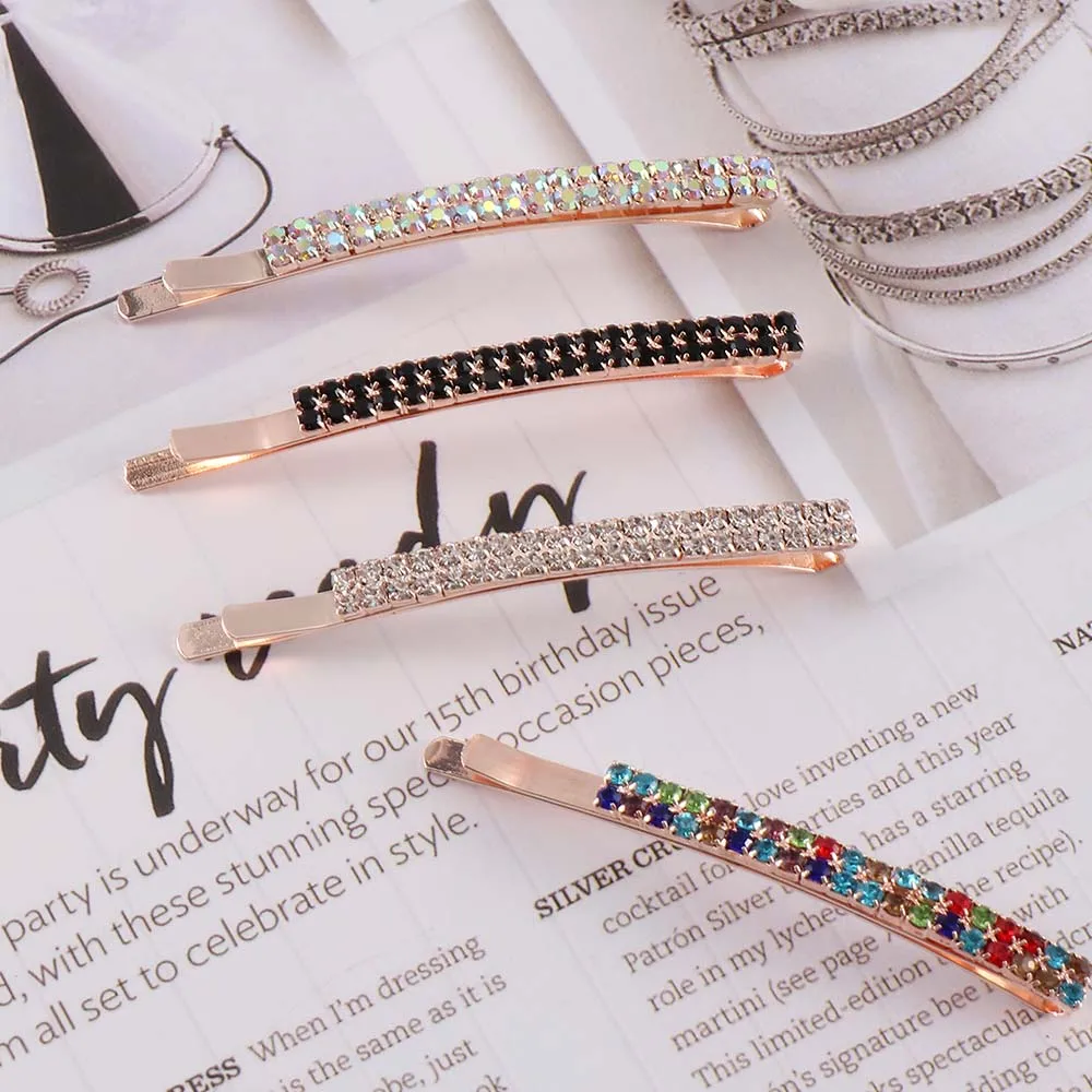 1 шт. заколки невидимки с кристаллами украшения для волос модные повседневные