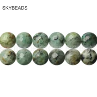 loose beads for jewelry making supplies faceted natural african green turquoise 4 6 8 10mm round spacer beads in bulk wholesale