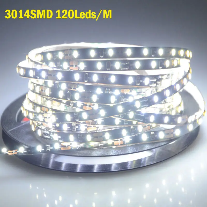 12 В 12 В Светодиодная лента 600 светодиодный s 5 м SMD3014 Черный PCB ультратонкий, гибкий светодиодный лента для рождественских, вечерние, KTV бар декор Освещение