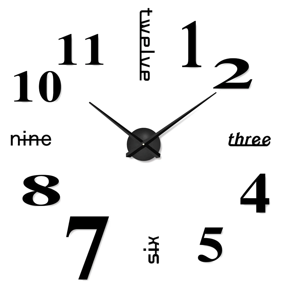 Современные настенные часы с зеркальным эффектом 3D наклейка сделай сам