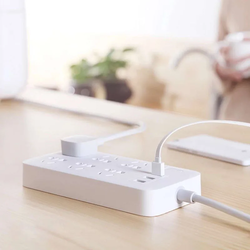 Original Xiaomi Mi Power Strip 6 Outlet with 3 USB Extension Socket 2A Fast Charging Plug Charger | Электроника