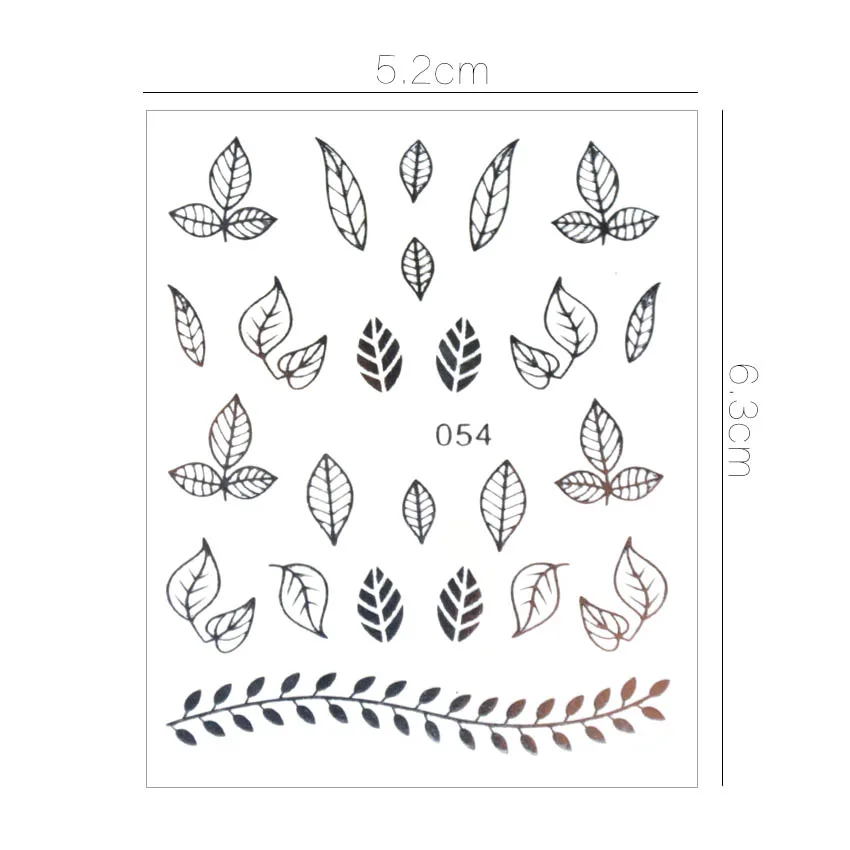 30 шт./компл. наклейки для ногтей золотые и серебряные Переводные картинки в виде