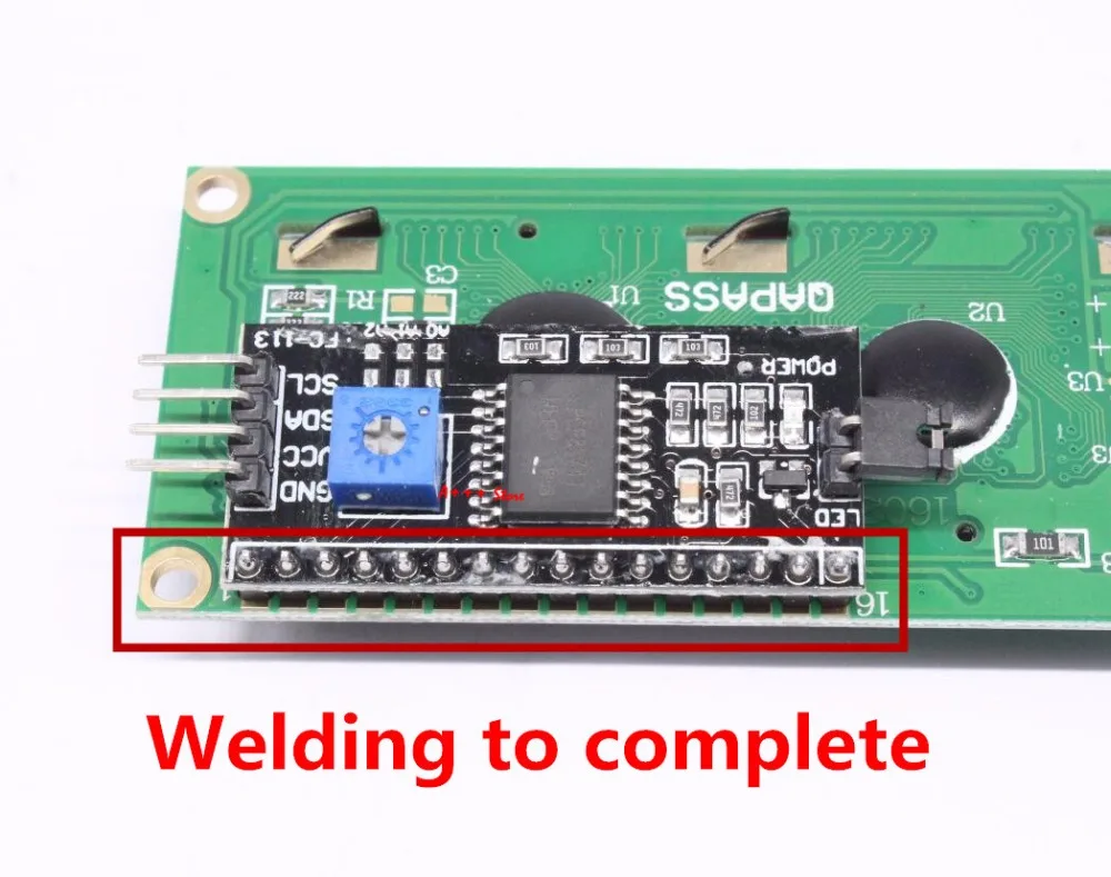Плата адаптера для ЖК дисплея 1602 + I2C LCD Модуль синий/зеленый экран PCF8574 IIC/I2C
