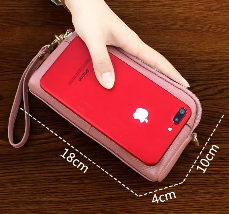 KANDRA, высокое качество, натуральная кожа, женский клатч, кошелек, Iphone, кошелек, длинный, на молнии, косметичка, Otterbox, на запястье, чехол