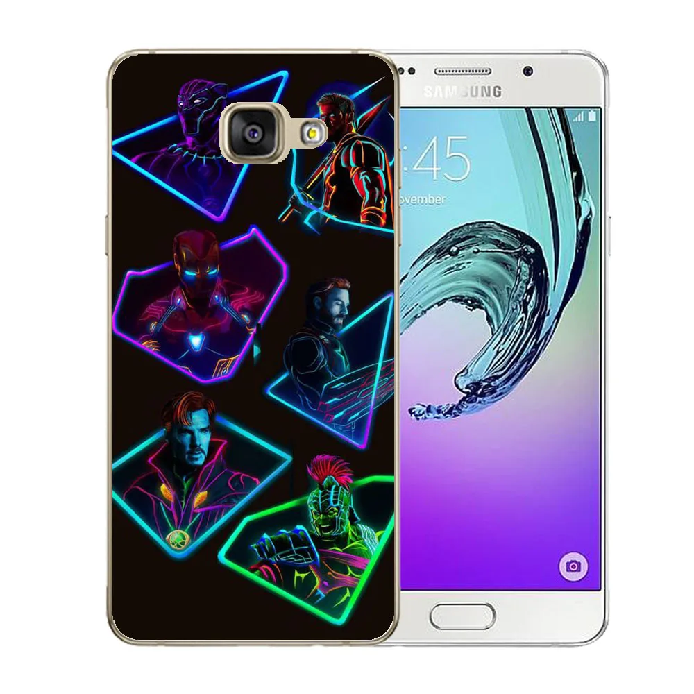 Чехол для Samsung Galaxy A3 A5 A7 2015 2016 2017 чехол Cool Heros Avengers Marvel прозрачный мягкий ТПУ задней
