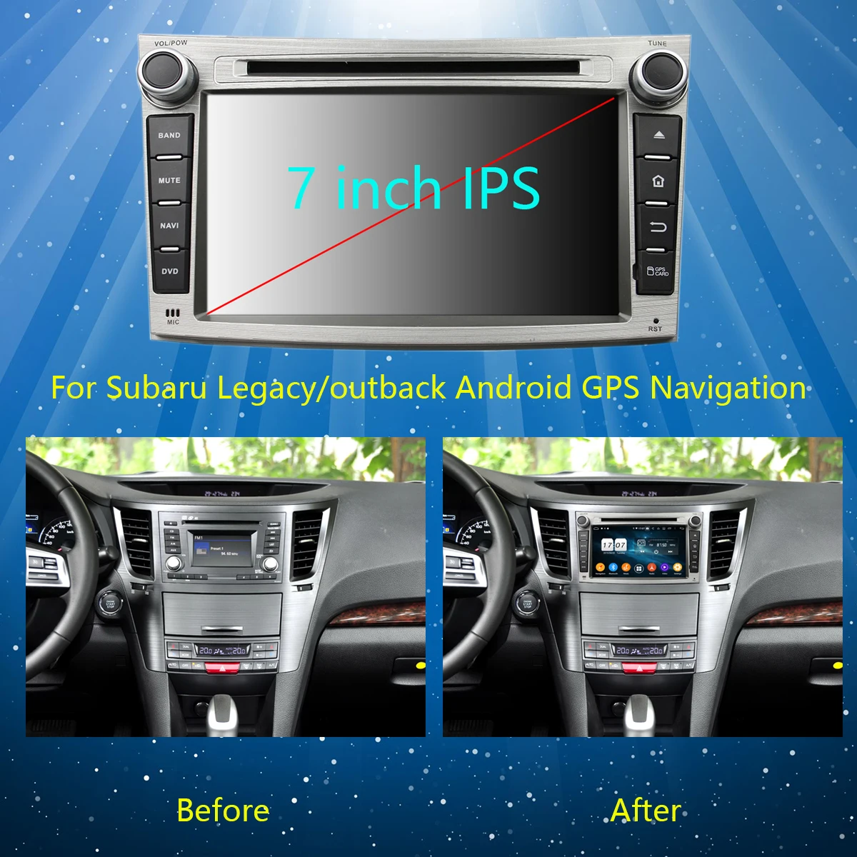 Автомобильный DVD плеер 7 дюймов IPS Octa 8 Core 4G + 64G Android 9 0 GPS навигация для Subaru Legacy Outback