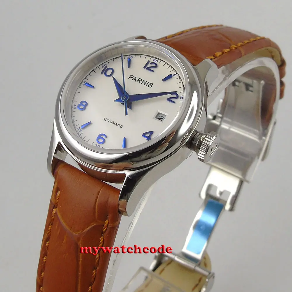 

26mm parnis white dial 21 jewels miyota automatic Luxurious womens lady watch