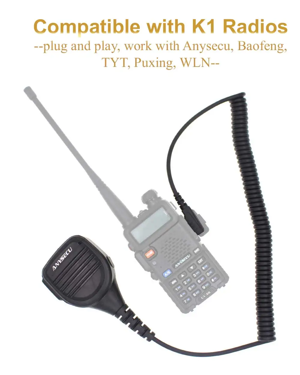 Водонепроницаемый Mic-PMMN4021-K1 Динамик микрофон для Baofeng Puxing Quansheng двухстороннее радио TH-UV8000D UV-5R BF-888S UV-5R и т. д