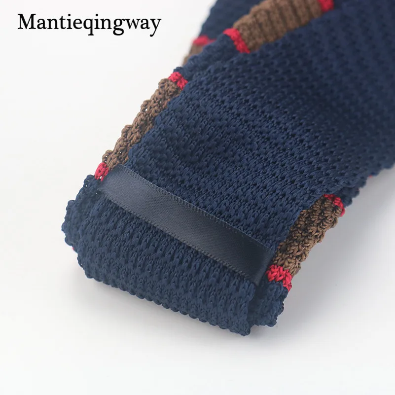 Мужские галстуки в полоску Mantieqingway 7 см для свадьбы корейский мужской вязаный