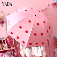 yada custom charms love folding heart umbrella rain women uv high quality umbrella for womens brand windproof umbrellas ys265