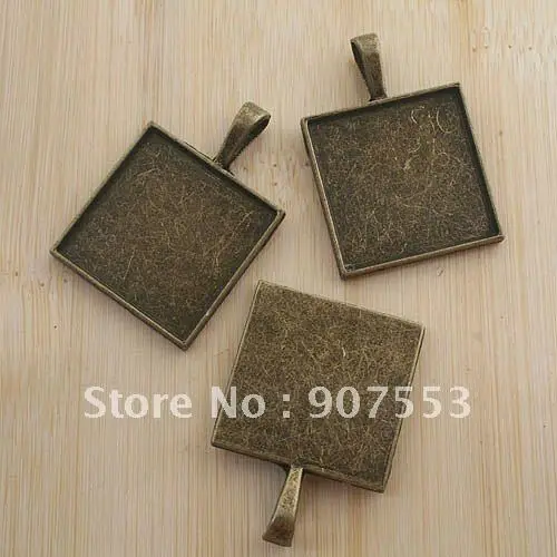 

6pcs antiqued bronze tone square cabochon settings/photo frame G1099