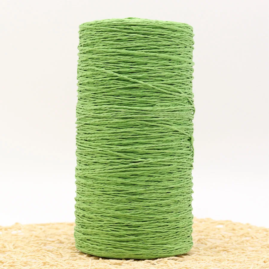 grass green 500 г/рулон, ручная пряжа, рафия, соломенная веревка, мягкая пряжа для вязания крючком, пряжа для ручной работы, летняя шляпа, материал, поставщик - Цвет: grass green