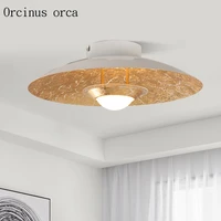 nordic modern ultra thin gold foil led ceiling living room corridor bedroom lamp postmodern simple creative marble ceiling lamp