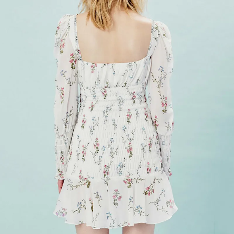 2019 Брендовое Новое Женское модное летнее платье с пышными рукавами облегающее