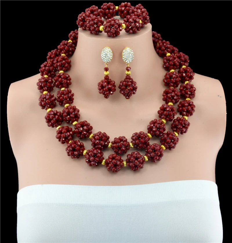 Комплект ювелирных изделий из африканских бусин модные комплекты нигерийские