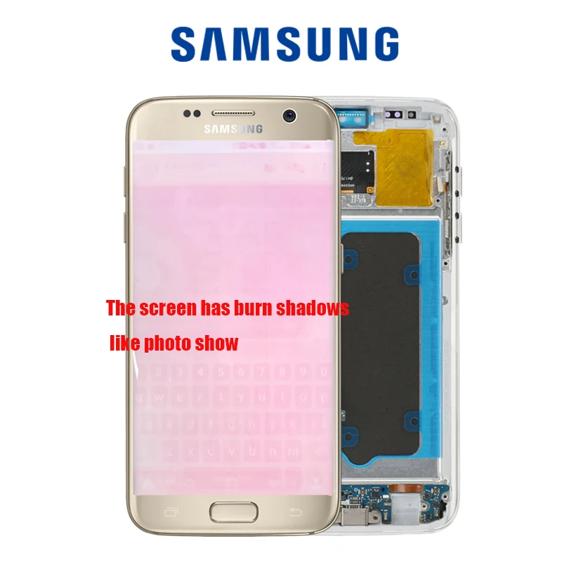 5,1 'супер AMOLED ЖК-дисплей для samsung Galaxy S7 с рамкой G930 G930F ЖК-экран дигитайзер сборка