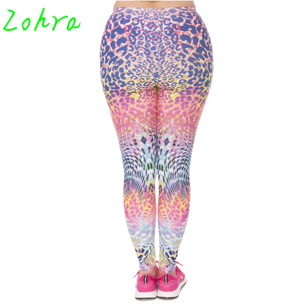 Zohra 2017 пухленькие леггинсы большого размера с леопардовым принтом высокой талией