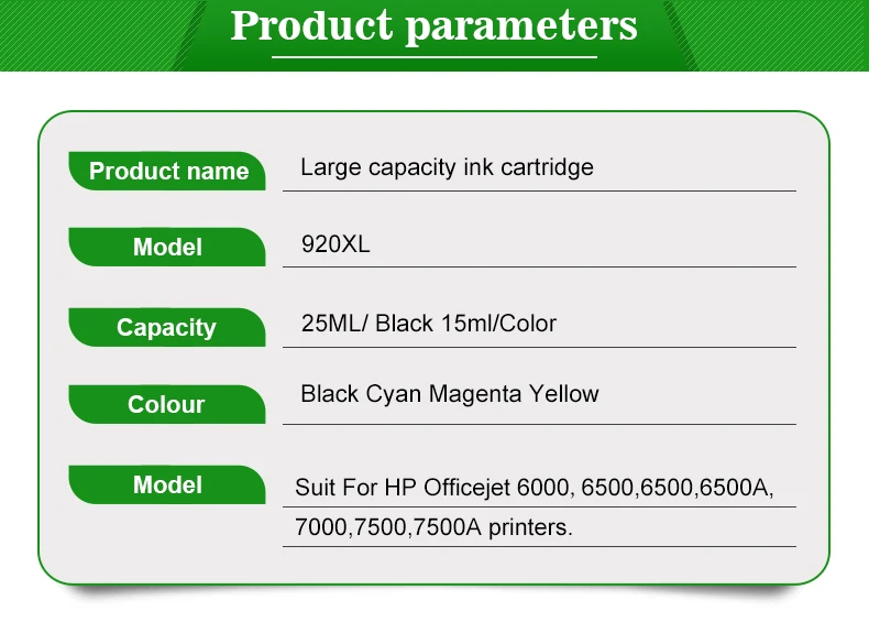 INKARENA 920XL совместимый для hp 920 перезаправляемый картридж для hp officejet 7500a 6500a 6000 7000+ 4 цвета принтер пополнения чернил комплект