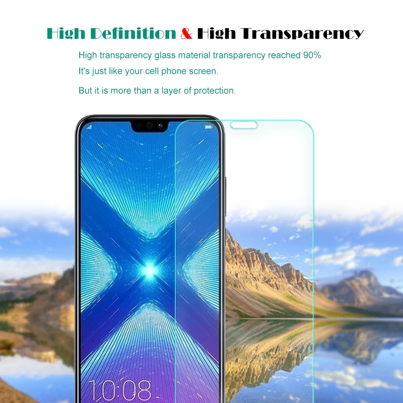 Закаленное стекло премиум класса для Huawei Honor 8X 2 шт. защита экрана прозрачная