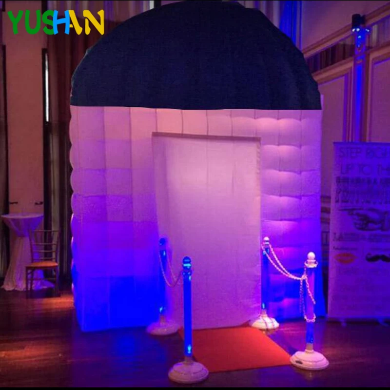 

Dome Square Inflatable Photo booth LED Booth Tent Enclosure with 3 Doors Inflatable Cabin backdrop for Advertising,Party,wedding