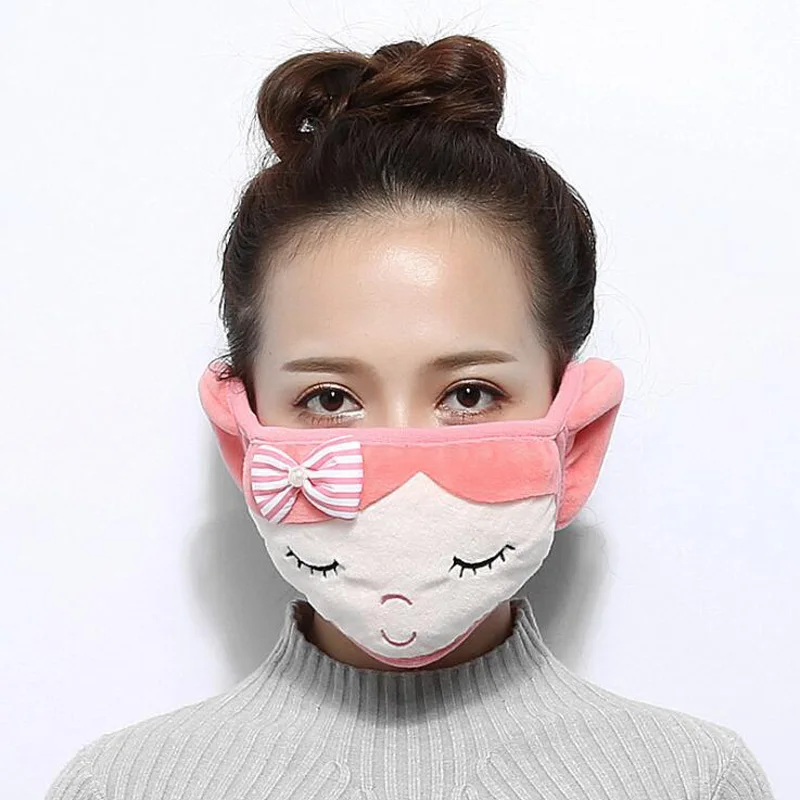 Новый зимний мультфильм милый пыле теплый с защитой от уха 2 в 1 маски|cute mask|mask