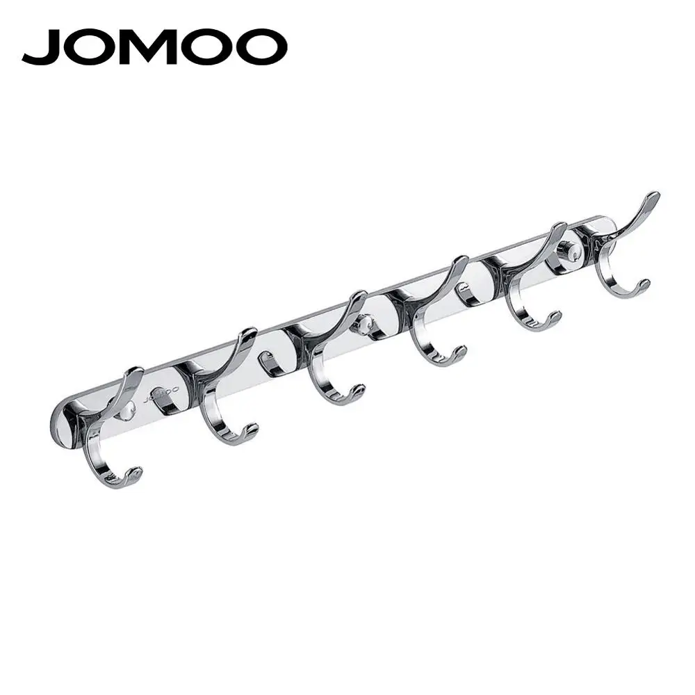 JOMOO крючки для ванной настенный гвозь крюки с хромом покрытием вешалка для одежды цинковый сплав высокого качества вешалка в ванную NO.938705-1D-I011 - Цвет: 6 rows