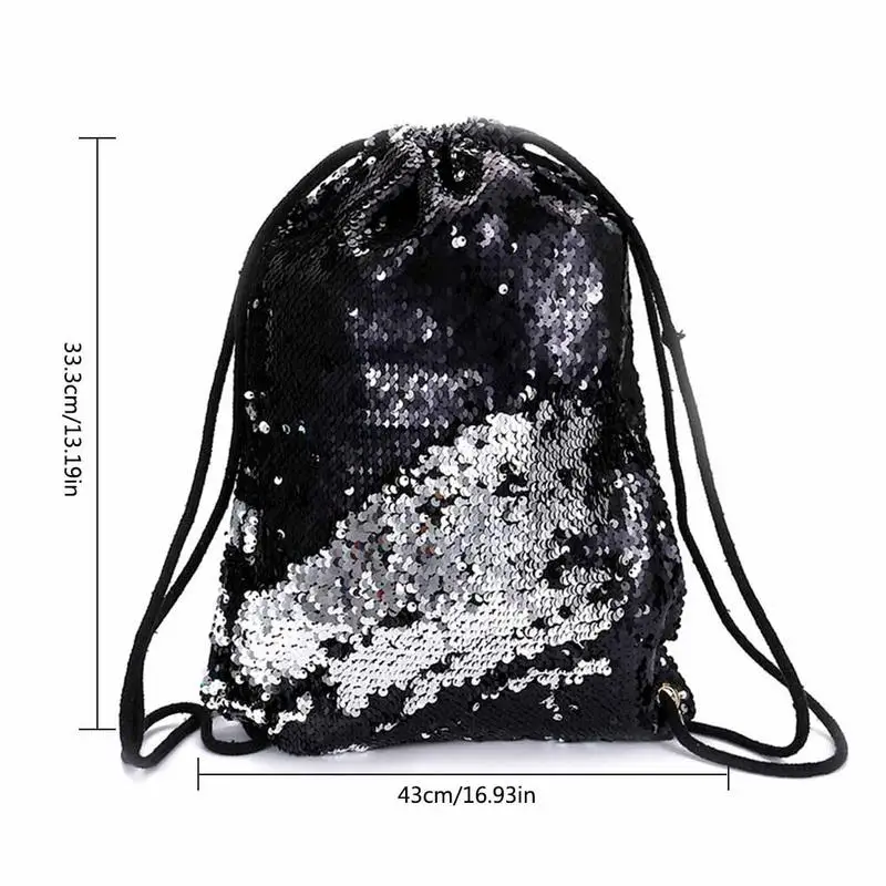 Модная Русалка Блестки Drawstring рюкзак для женщин блестящие сумки на плечо