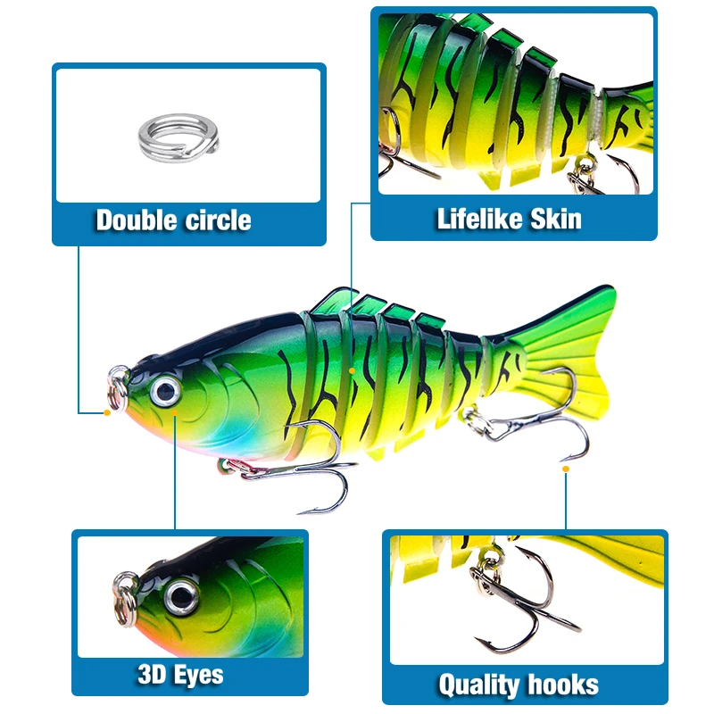 SEAPESCA рыболовная приманка 7-сегментная Реалистичная Crankbait Isca искусственная