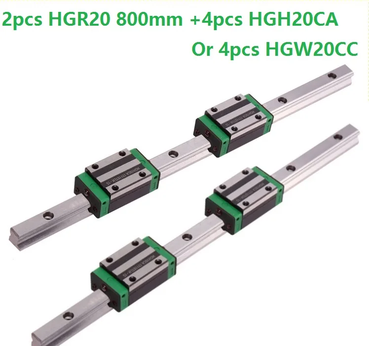2pcs linear guide rail HGR20 800mm with 4pcs HGH20CA Or HGW20CC Carriage block for cnc router | Обустройство дома