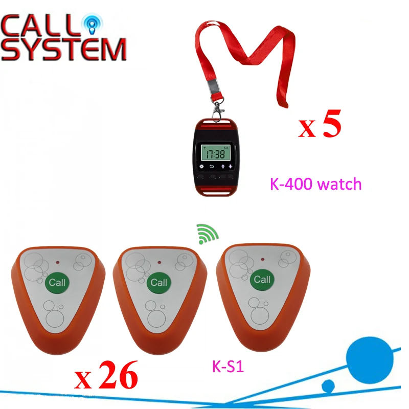 433.92mhz 5 clocks 26 buzzer communication device Restaurant table call system