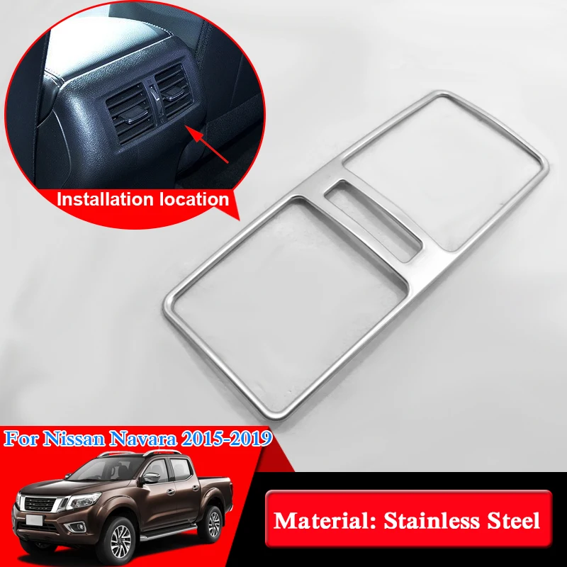 

Car Styling Stainless Steel For Nissan Navara NP300 D23 2017-2019 Rear Outlet Sequins Internal Decorations Cover Car Stickers