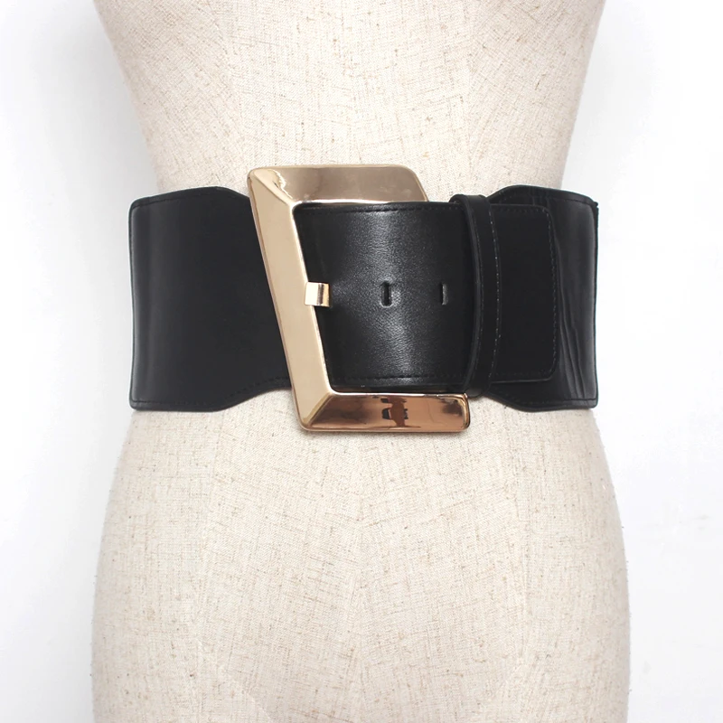 New brand design Elegant Women gold Buckle Wide Stretch Elastic Corset Waist Belts Waistband Apparel Accessories