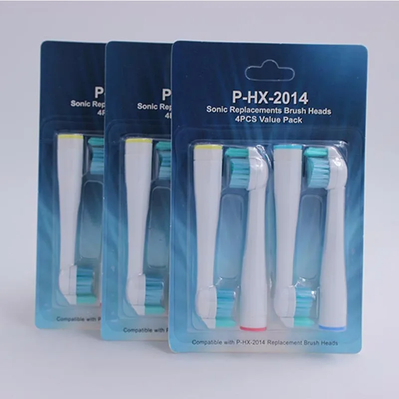 4 шт. P-HX2014 электрическая звуковая сменная зубная щетка головки для Philips насадки на зубные щетки Sonicare двойная мягкая щетина Sensiflex