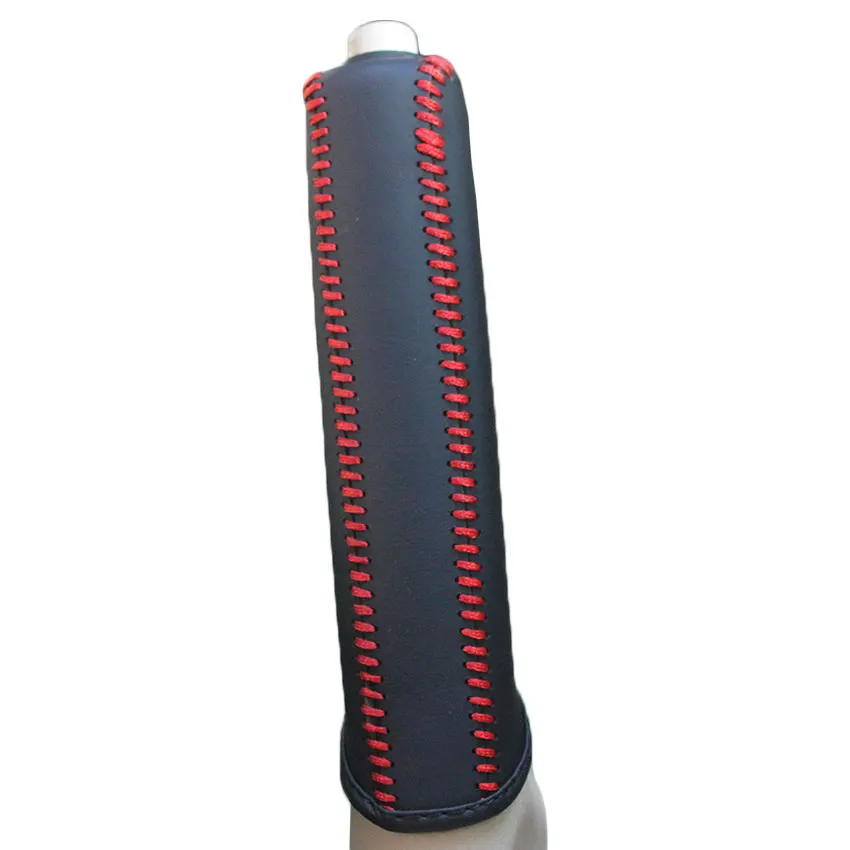 HandbrakeCover Red PONSNY Рулевое управление автомобиля/Шестерня/ручной тормоз натуральная кожа чехлы Чехол для Toyota YARiS L- авто ручной сшитый чехол - Название цвета: HandbrakeCover Red