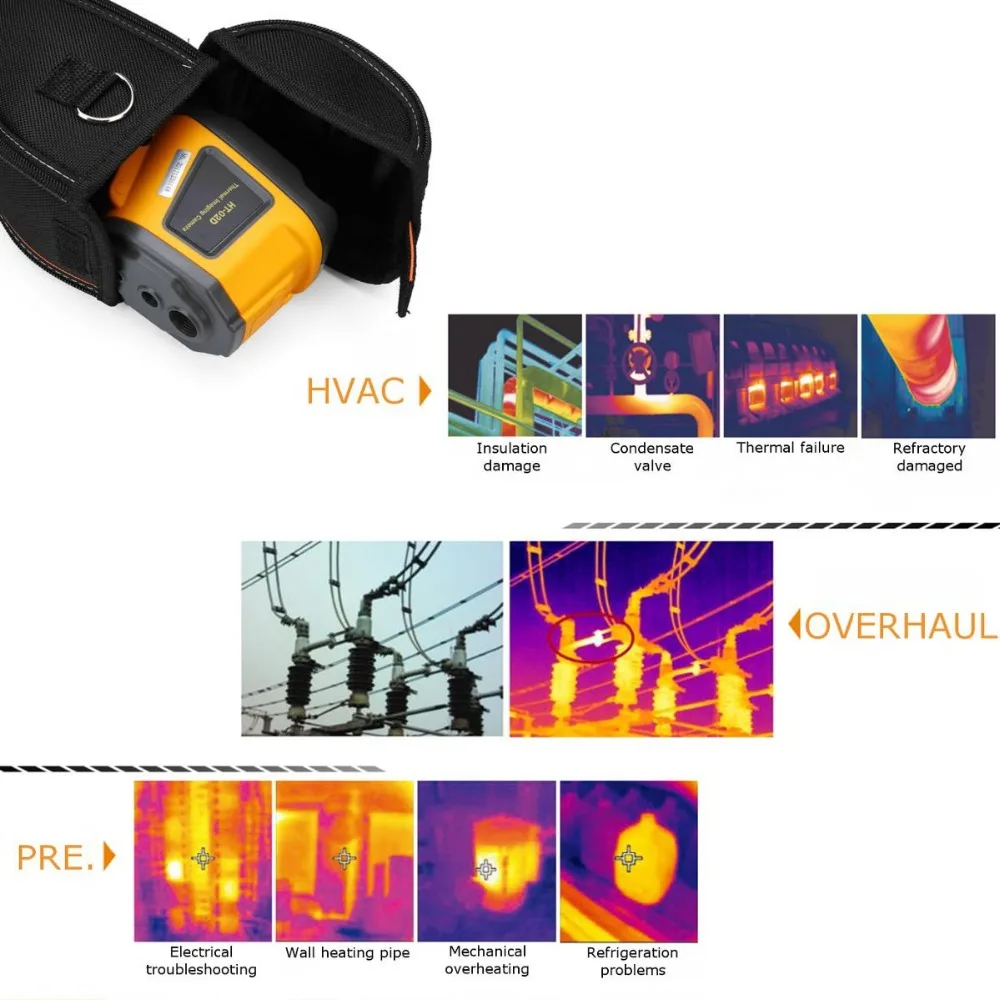 HT-02D портативная тепловизионная камера инфракрасный термометр ИК тепловизор