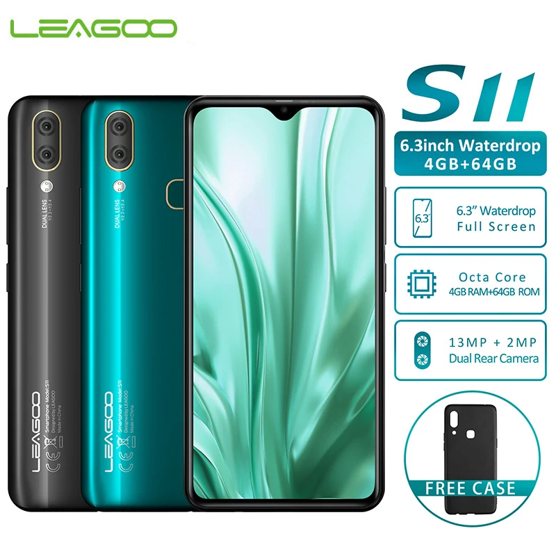 LEAGOO S11 смартфон с 6 3 дюймовым дисплеем восьмиядерным процессором Helio P22 ОЗУ 4 Гб ПЗУ