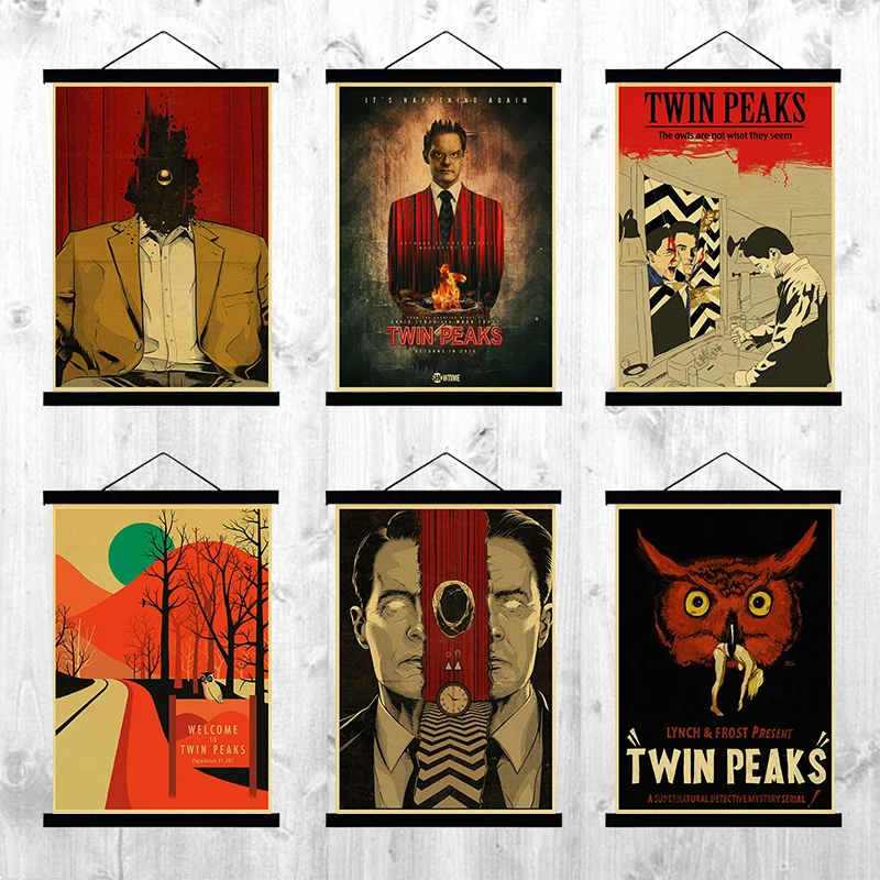 

Classic TV Series Movie Twin Peaks retro posters home decor kraft paper clear picture print painting wall stickers