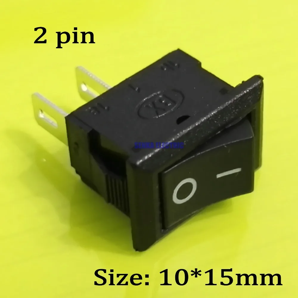Кнопочный переключатель KCD11 100 шт./лот 10*15 мм 2Pin вкл/выкл для мини-лодок 3 а/250 В