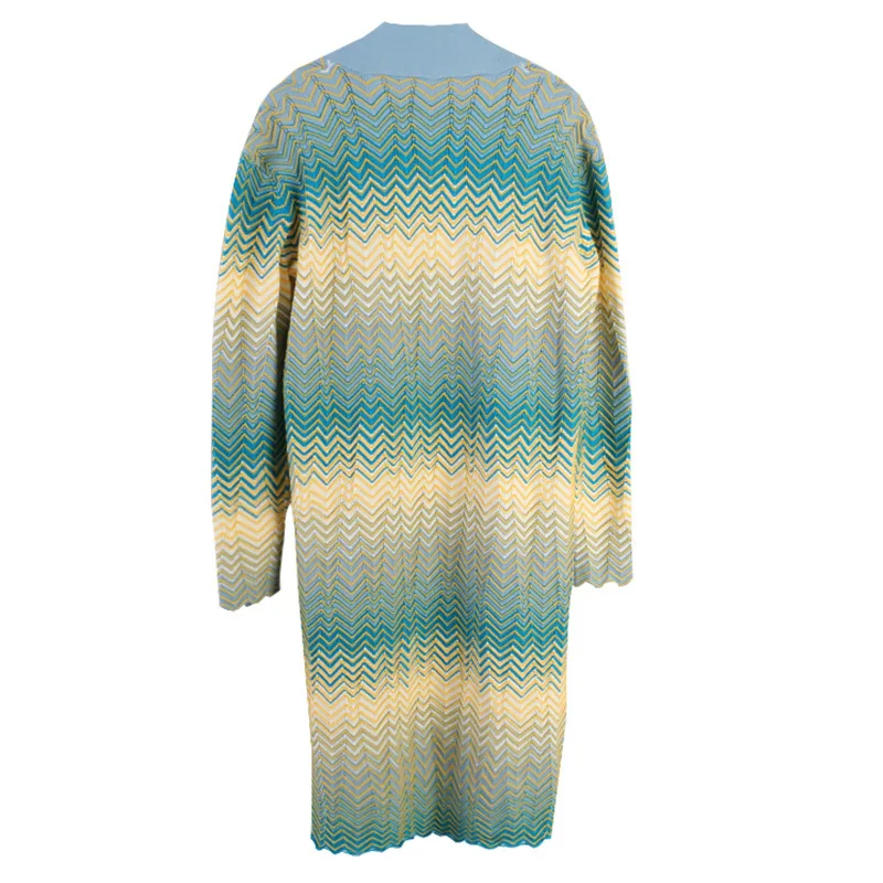 GRUIICEEN long autumn striped pattern cardigan coat women open stitch knitting sweater with pockets GY201964 |